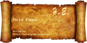 Heid Emma névjegykártya